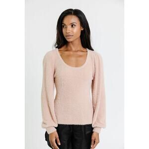 Rachel Parcell Fuzzy Eyelash Sweater Rose Pink size XXL
